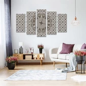 Motif Saatli 5 Parçalı Kanvas Tablo thumbnail 1