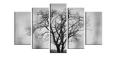 Kasvetli Ağaç - 5 Parçalı Kanvas Tablo thumbnail 1