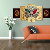 Osmanlı Tuğrası 5 Parçalı Kanvas Tablo thumbnail 1