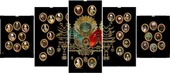 Osmanlı Padişahları 5 Parçalı Kanvas Tablo thumbnail 1
