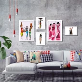 Modern Afrika Çerçeveli Poster Seti thumbnail 1