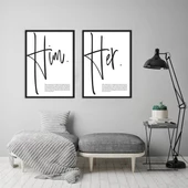 Him Her Çerçeveli Poster Seti thumbnail 1