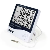 Diwu HTC-2 Problu Termometre Nem Ölçer Saat Takvim - 3