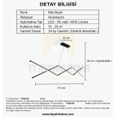 TT Aydınlatma TT039-SY  Zikzak Masa Üstü Modeli Siyah Led Avize thumbnail 4