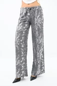 Kadın Varak Baskılı Palazzo Pantolon 6272-24 - 7