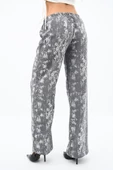 Kadın Varak Baskılı Palazzo Pantolon 6272-24 - 8