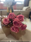 Nettenevime Yapay Çiçek 7li Gül Demeti 40*30cm 1.Kalite Büyükboy FUŞYA PEMBE thumbnail 5