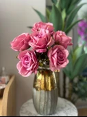 Nettenevime Yapay Çiçek 7li Gül Demeti 40*30cm 1.Kalite Büyükboy FUŞYA PEMBE thumbnail 2