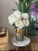 Nettenevime Yapay Çiçek 7li Gül Demeti 40*30cm 1.Kalite Büyükboy BEYAZ thumbnail 3