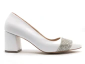 Mehtap Kalın Şerit Taş Detaylı 6 cm Topuklu Kadın Klasik Ayakkabı thumbnail 8