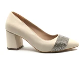 Mehtap Kalın Şerit Taş Detaylı 6 cm Topuklu Kadın Klasik Ayakkabı thumbnail 4