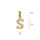 14 Ayar Altın S Harfi Taşlı Kolye Ucu 0,50 gr thumbnail 3