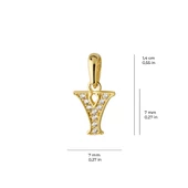 14 Ayar Altın Y Harfi Taşlı Kolye Ucu 0,47 gr thumbnail 3