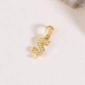 14 Ayar Altın Ş Harfi Taşlı Kolye Ucu 0,53 gr thumbnail 2