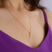 14 Ayar Altın Ş Harfi Taşlı Kolye Ucu 0,53 gr thumbnail 6