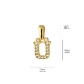 14 Ayar Altın Ü Harfi Taşlı Kolye Ucu 0,55 gr thumbnail 3