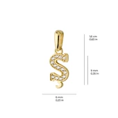 14 Ayar Altın Ş Harfi Taşlı Kolye Ucu 0,53 gr thumbnail 3
