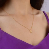 14 Ayar Altın Ü Harfi Taşlı Kolye Ucu 0,55 gr thumbnail 6