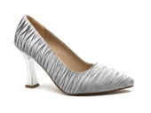 Feles Kırışık Saten Stiletto Kadın Topuklu Ayakkabı - 6