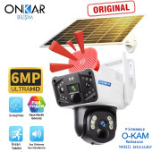 OKAM 3915-s 4g 6mp Çift Lens Sim Kartlı Güneş Enerjili Güvenlik Kamerası Beyaz - 1