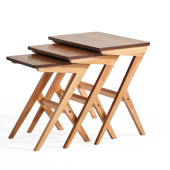 Zigon sehpa, Ahşap sehpa, yan sehpa, 3lü sehpa, modern sehpa - 1