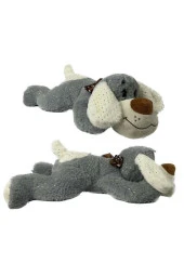 Peluş Yatan Köpek Parlak Kumaş 60 Cm - MAVİ SU DÜNYASI - 1