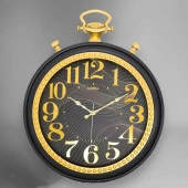 Galaxy 736-KA-1 Serisi Köstekli Saat Görünümlü Sessiz Akar Duvar Saati 50 cm Koyu Kahve-Gold thumbnail 1