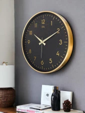 Galaxy 717-A-4 Serisi Klasik Rakamlı Metal Görünümlü Sessiz Akar Modern Duvar Saati 40 cm thumbnail 2