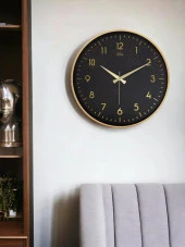 Galaxy 717-A-4 Serisi Klasik Rakamlı Metal Görünümlü Sessiz Akar Modern Duvar Saati 40 cm thumbnail 3