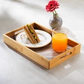 Marbella - Mermer Desenli Tepsi Kahverengi Küçük - 1