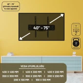 Bestoclass Samsung 50CU8000 Çift kollu Hareketli Tv askı aparatı - Pratik ve Dayanıklı TV Montajı için İdeal Çözüm - 5