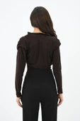 Kadın Omuz Büzgü Çıtçıtlı Body 1678-24 - 7