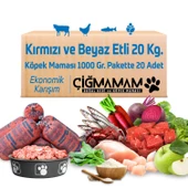 Çiğmamam Ekonomik Az Tahıllı Köpek Barf Maması 20 x 1000 GR 20 ADET - 1