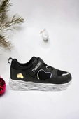 Memory Foam Hologram Kız Çocuk Spor Sneakers (ÇOCUKSPOR07-Siyah ) - 1