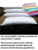 2 Adet Karı Koca Yastık Kılıfı, Uzun Maxi Boy Yastık Kılıfı (50x150)-Karışık Renkli - 2