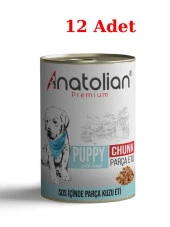 Anatolian Premium Puppy Lamb Kuzulu Parça Etli Yavru Köpek Konservesi 400 gr 12 Adet - 1