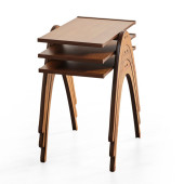 Semer sehpa, Zigon sehpa, Üst üste geçen sehpa, Ceviz sehpa - 2