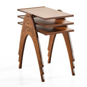 Semer sehpa, Zigon sehpa, Üst üste geçen sehpa, Ceviz sehpa - 3