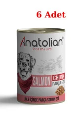 Anatolian Premium Adult Salmon Somonlu Parça Etli Yetişkin Köpek Konservesi 400 gr 6 Adet - 1