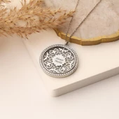 925 Ayar Gümüş Kişiye Özel İsim Yazılı Kalp Desenli Kolye- CNS00131 thumbnail 3