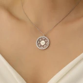 925 Ayar Gümüş Kişiye Özel İsim Yazılı Kalp Desenli Kolye- CNS00131 thumbnail 2