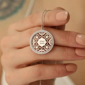 925 Ayar Gümüş Kişiye Özel İsim Yazılı Kalp Desenli Kolye- CNS00131 thumbnail 5