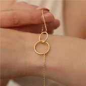 925 Ayar Gümüş Çift Halkalı Bileklik thumbnail 3