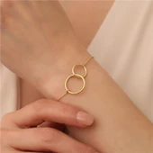 925 Ayar Gümüş Çift Halkalı Bileklik thumbnail 1