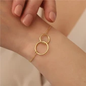 925 Ayar Gümüş Çift Halkalı Bileklik thumbnail 5