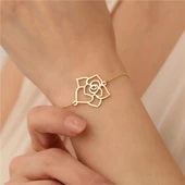 925 Ayar Gümüş Gül Desenli Bileklik thumbnail 1