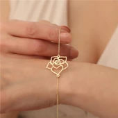 925 Ayar Gümüş Gül Desenli Bileklik thumbnail 3