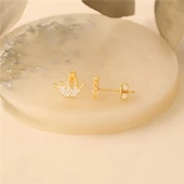 925 Ayar Gümüş Taşlı Taç Küpe thumbnail 4