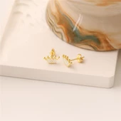 925 Ayar Gümüş Taşlı Taç Küpe thumbnail 1