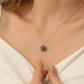 925 Ayar Gümüş Top Nazar Boncuklu Kolye -CNS00108 - 2